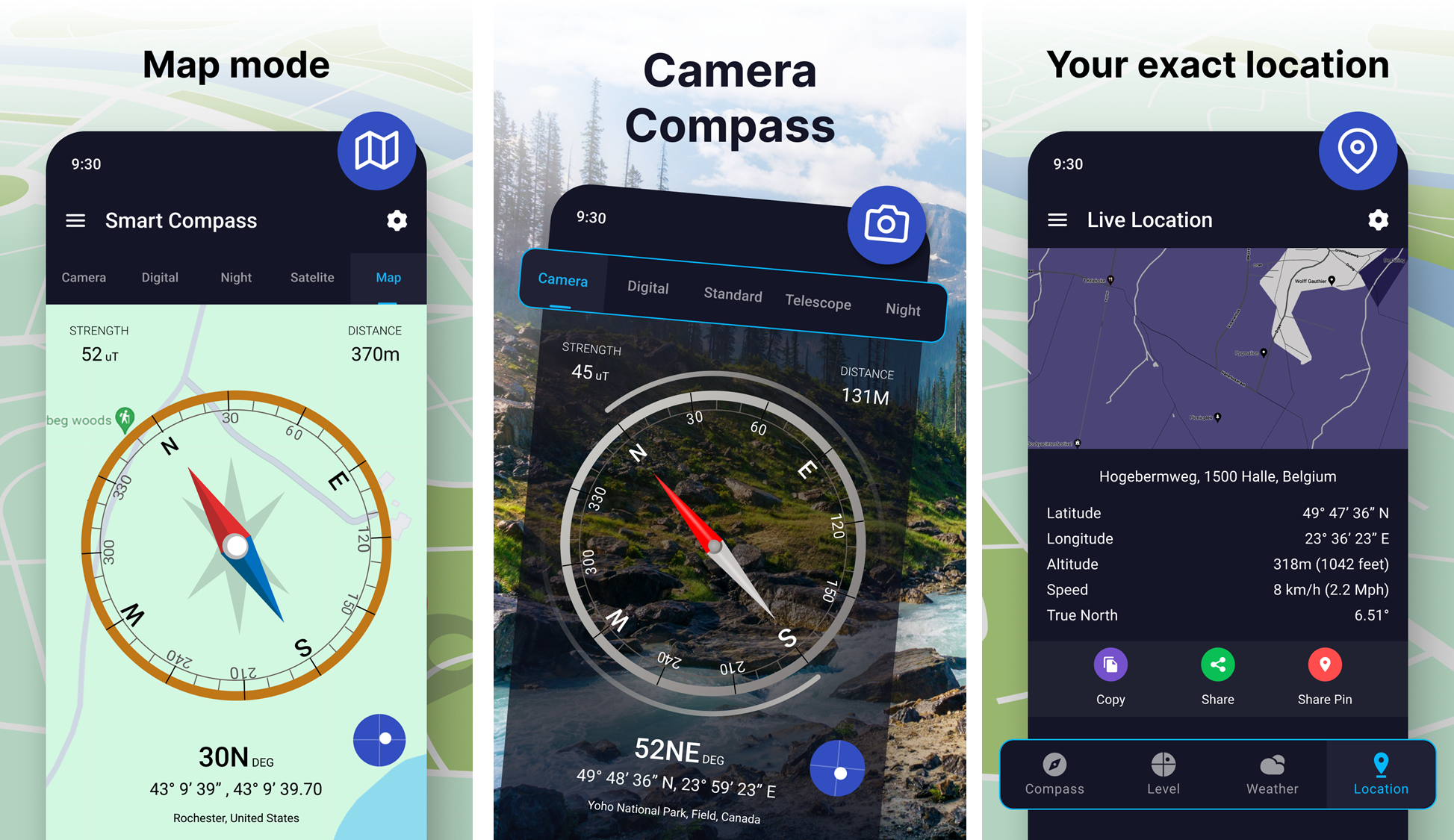 اپلیکیشن Compass App - Accurate Compass